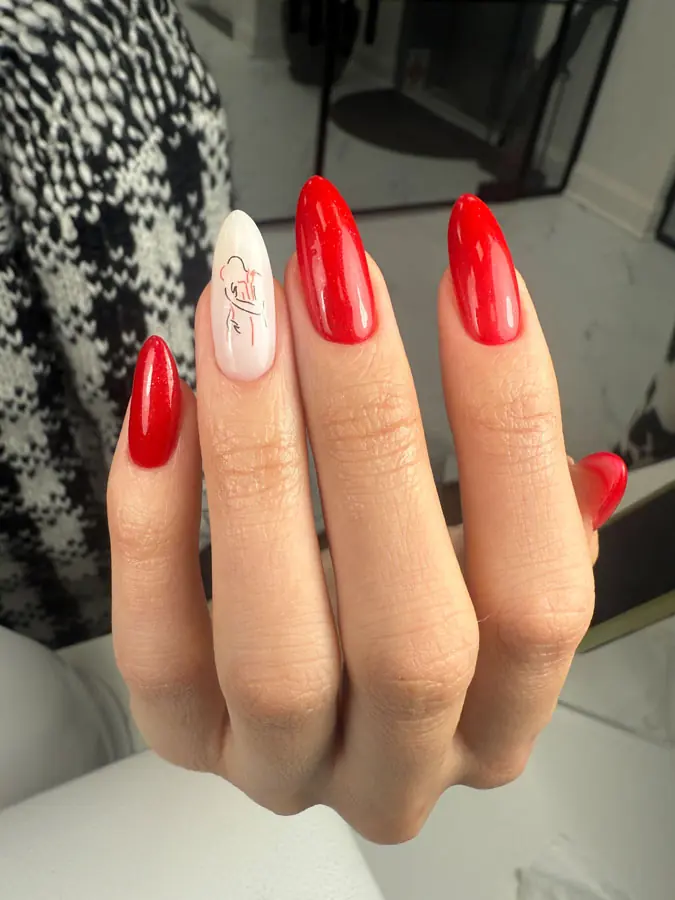 Nail extensions with design by Aia