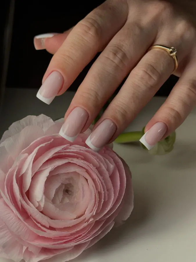 Russian hard gel French manicure by Alina