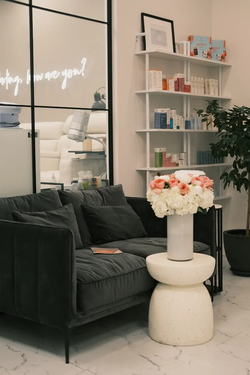 Nail service station at Darlings Beauty Lab in NoMad