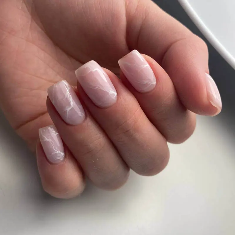 Glossy Russian gel manicure in NoMad, Manhattan