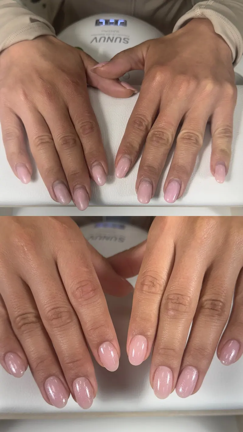 Before and after gel manicure in NoMad