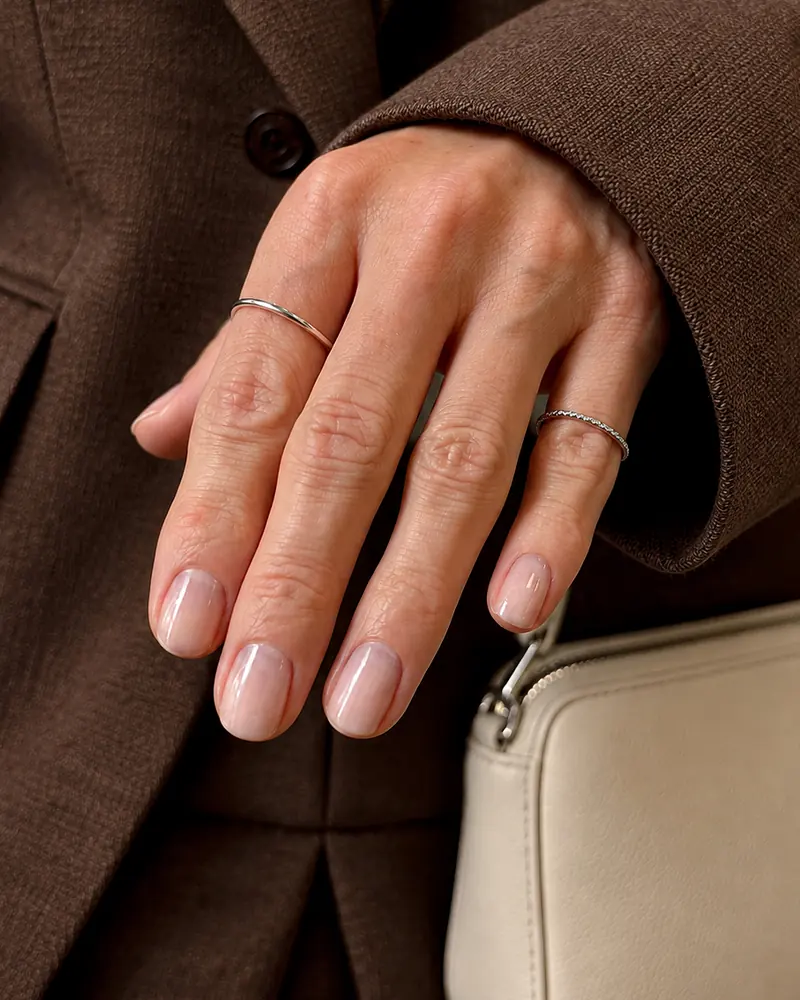 Smooth natural nails after clear protective lamination
