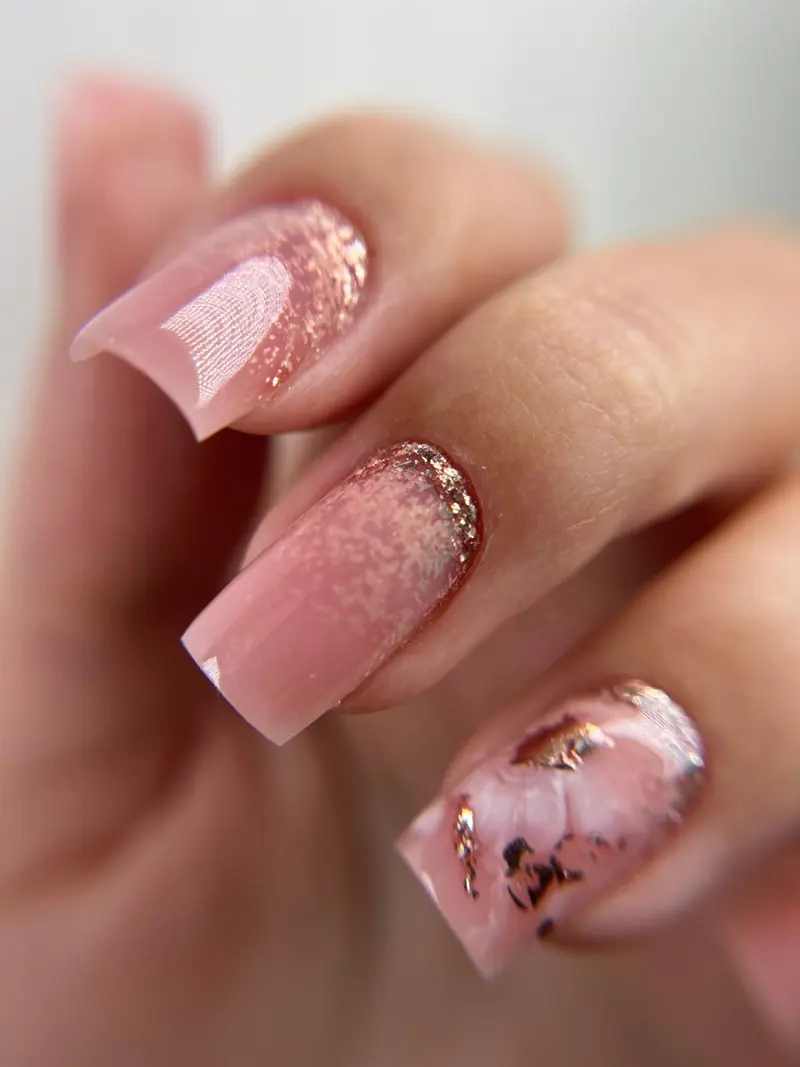 Sample short manicure shown as a placeholder for Julia's portfolio
