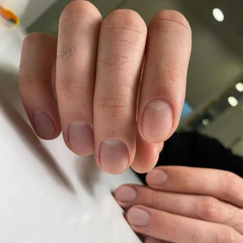 Sample classic manicure shown as a placeholder for Elena's portfolio