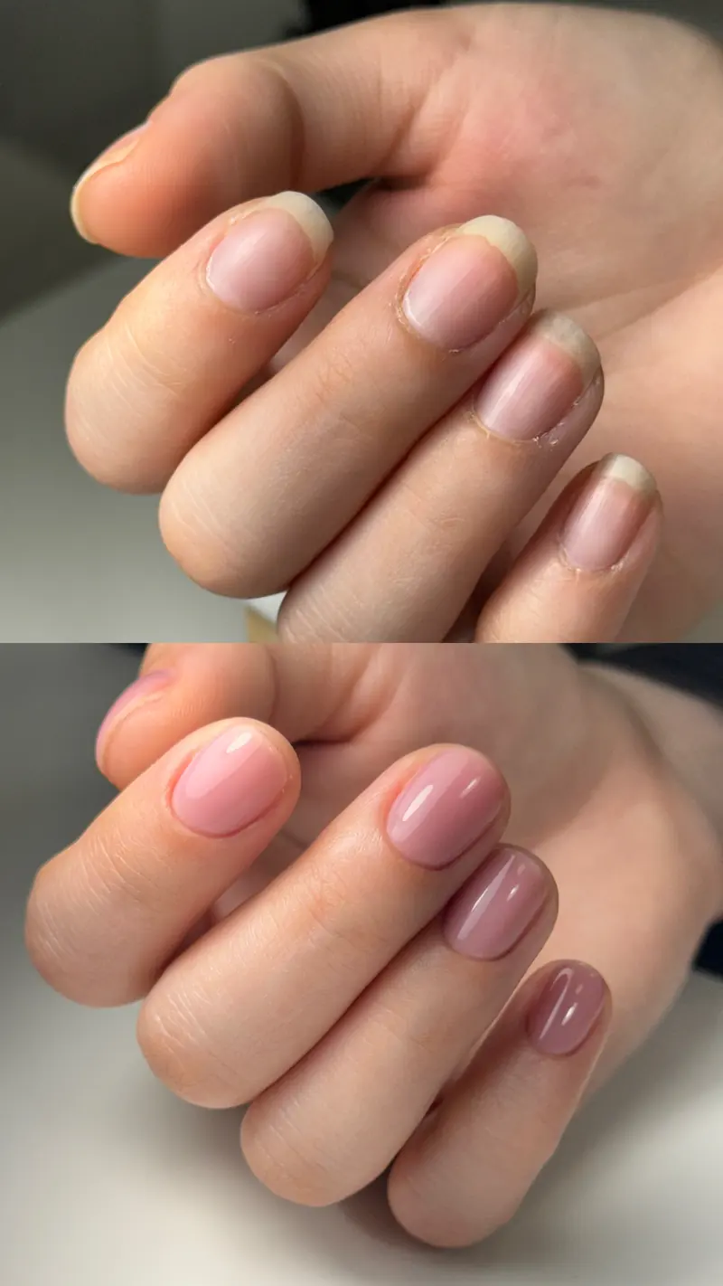 Before and after manicure in NoMad
