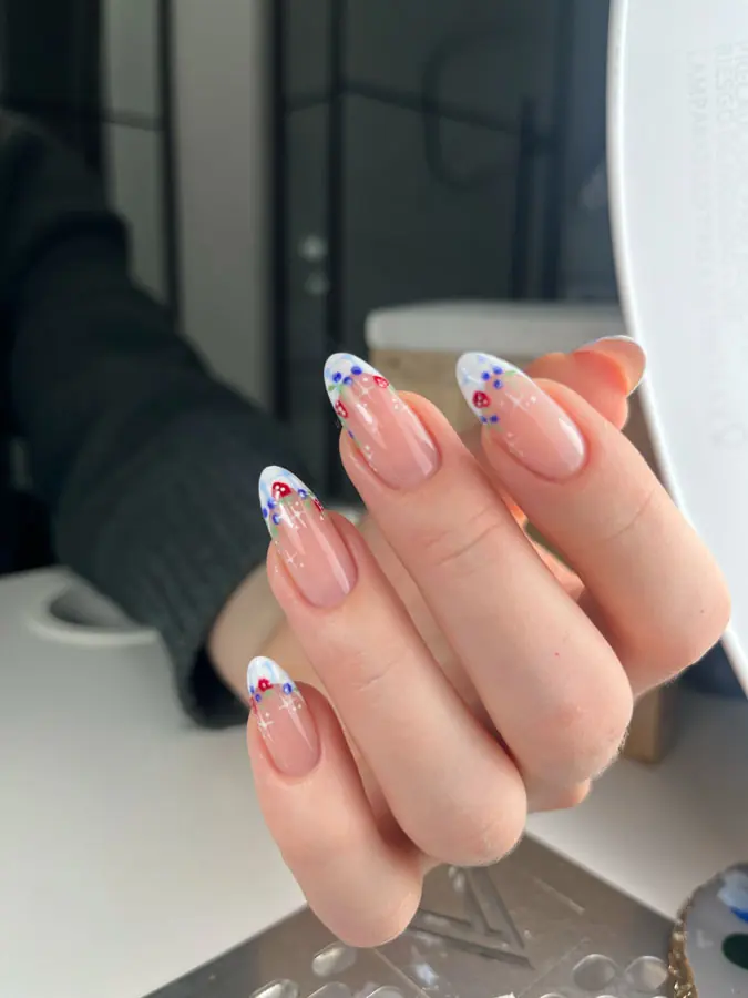 Hard gel manicure with design by Olha
