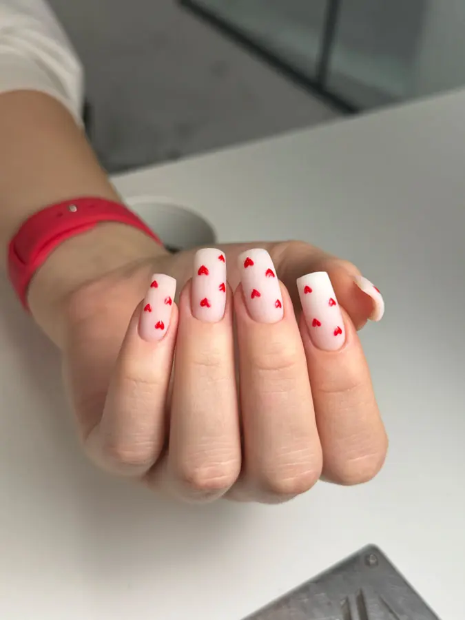 Nail extensions with design by Olha