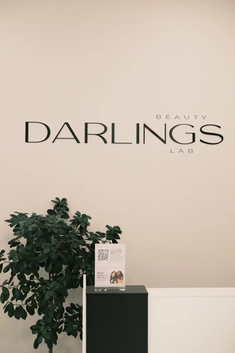 Reception area at Darlings Beauty Lab in NYC