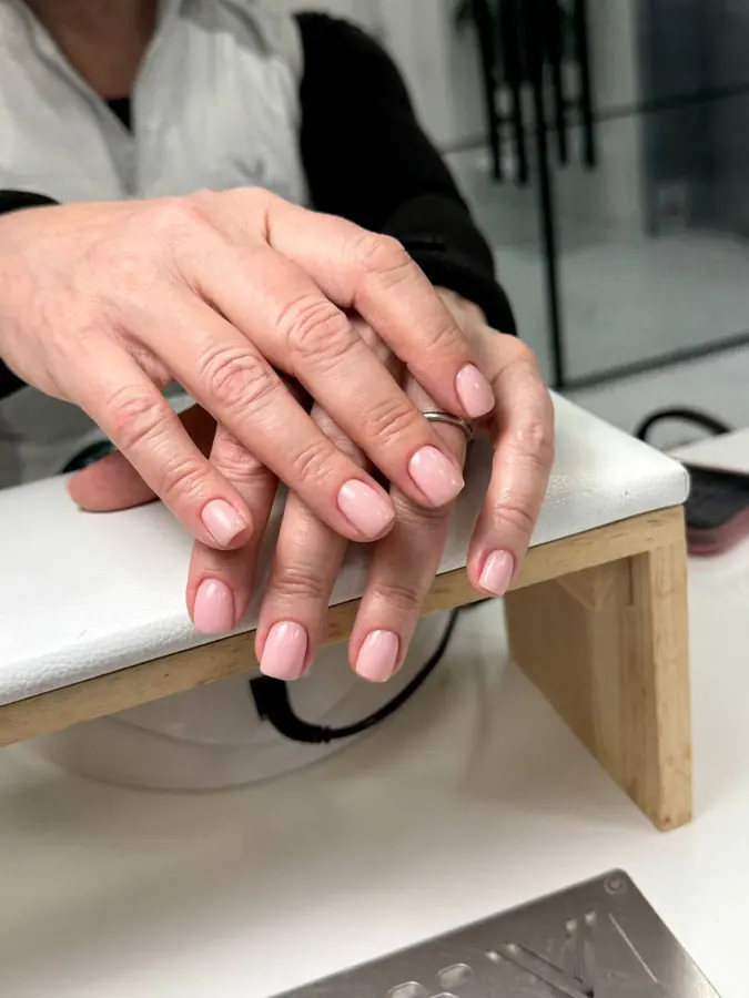 Nude Russian hard gel manicure by Julia