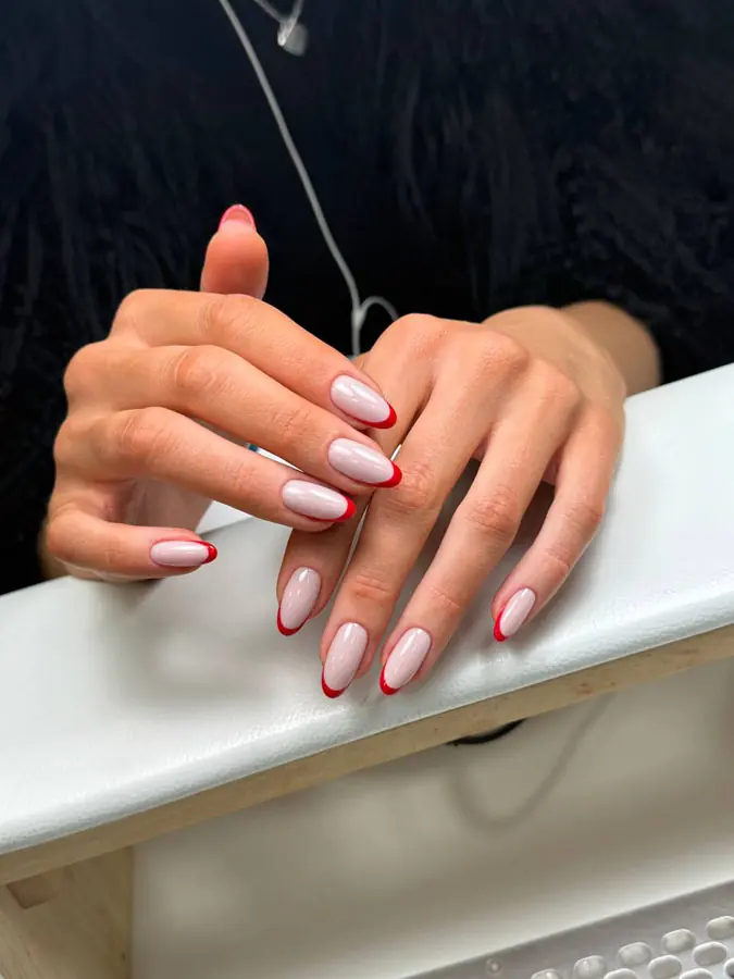 Russian hard gel French manicure by Julia