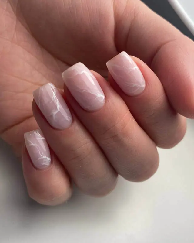 Wedding hard gel manicure in NoMad